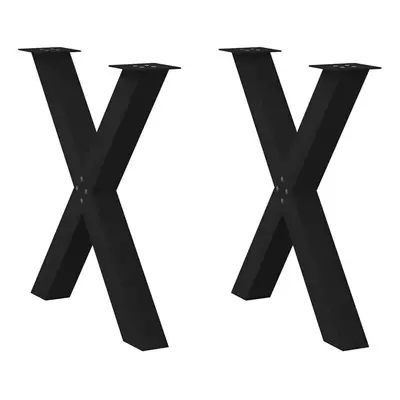 (black, x (72-73) cm (80 mm)/ pcs) vidaXL Dining Table Legs X-Shaped Desk Legs Kitchen Metal Fur