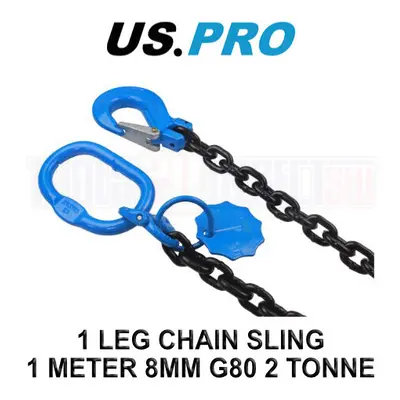 US PRO Tools Leg Chain Sling - Meter 8MM G80 Tonne