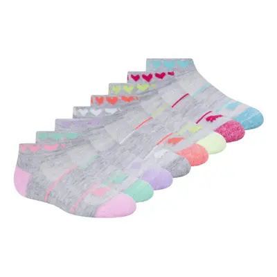 PUMA girls Pack Low Cut + Hair Ties Running Socks Gray/Multi 7-8.5