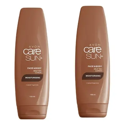 Pack of Avon Care sun+ moisturising face and body self-tan lotion with tropical fragrance â x 