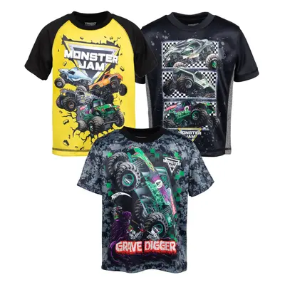 Monster Jam Grave Digger El Toro Loco Megalodon Toddler Boys Pack Athletic TShirts BlackYellow 5