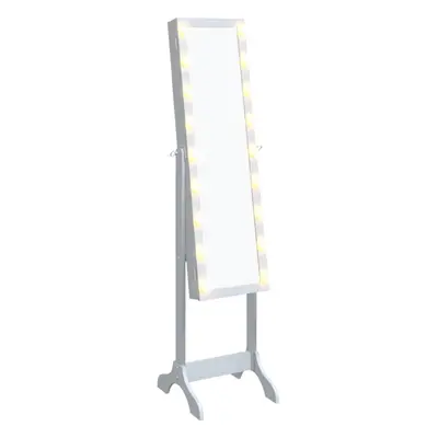 (white) vidaXL Free-Standing Mirror Makeup Mirror with LED Full Length Vanity Mirror