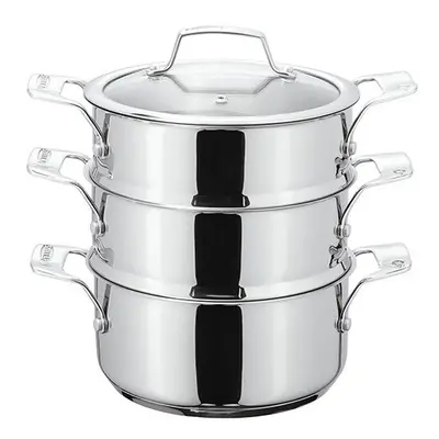 Stellar Three Tier Steamer Set, Silver, cm