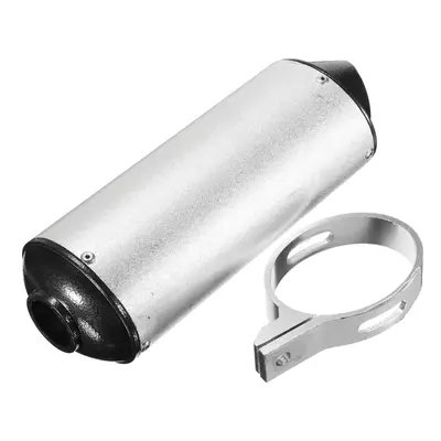 (Silver) 28mm Muffler Exhaust Pipe+Clamp For Dirt Pit Pro Quad Bike ATV 50/110/125/150cc