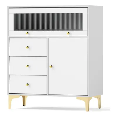 Bedroom Chest of Drawers Modern Storage Cabinet w/Pull-out Drawers