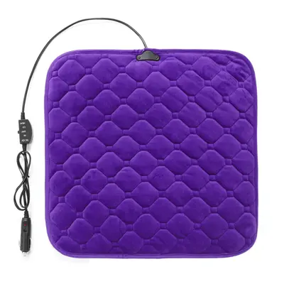 (Purple) Universal 12V 24W Electric Car Seat Cushion Heated Cover Cushion Heater Pad Winter