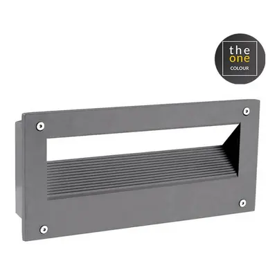 LEDS C4 Micenas LED Rectangular Outdoor LED Recessed Wall Light Grey, Matt IP65 5.5W 3000K Dimma