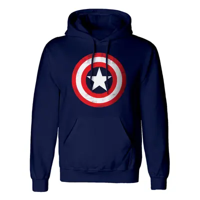 (XL, Navy/Red/White) Captain America Unisex Adult Shield Hoodie