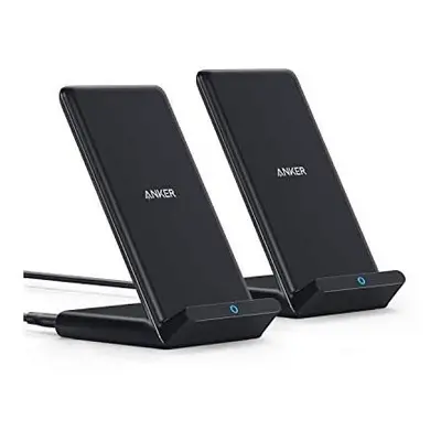 Anker Wireless Charger, 2-Pack PowerWave Stand Upgraded, Qi-Certified, Fast Charging iPhone 12, 