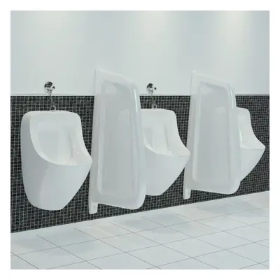 vidaXL Wall-mounted Urinal Privacy Screen Ceramic White Divider Partition