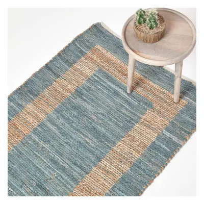 (90 x cm) Veranda Grey and Nude Hemp Chindi Rug