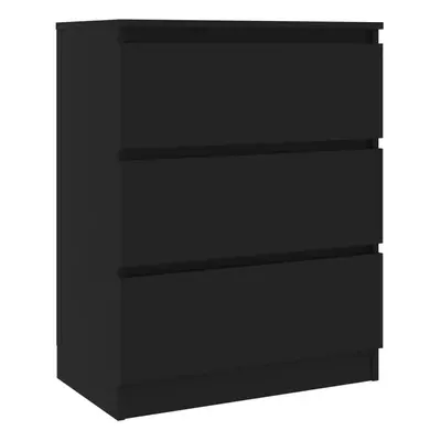 vidaXL Sideboard Black Engineered Wood Storage Drawer Side Cabinet Furniture