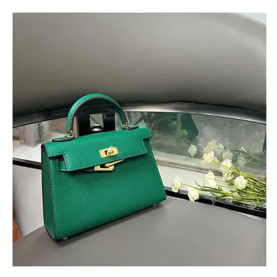 (Jade green, 22cm gold buckle) New Mini Second -Generation Kelly Bag Advanced Sensory Leather Fe