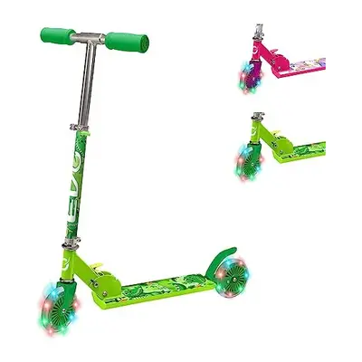 EVO Childrens Light Up Inline Scooter | Kids Push Wheeled Scooter With Adjustable Handle Height 