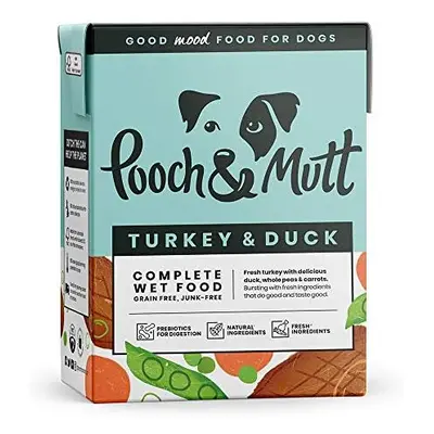 Pooch & Mutt - Turkey & Duck Pack of Complete Wet Dog Food, Dry Dog Food Topper, 12x375g