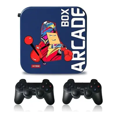 (Multicoloured D) ARCADE BOX 64G 3D Game Console Wireless Controller Video Game Stick Built-in G