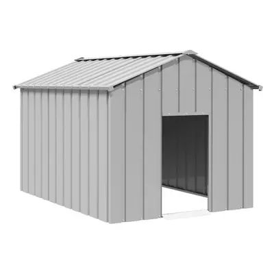 (grey, x x cm) vidaXL Dog House with Roof Pet House Dog Shelter Dog Kannel Galvanised Steel