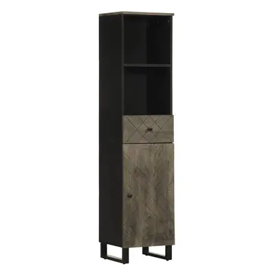 vidaXL Bathroom Cabinet Black 38x33x160 cm Solid Wood Mango