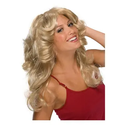 Womens 70s Voluminous Blonde Fashion Wig - One Size