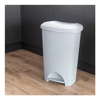 Addis Eco Made from 100% Plastic Family Kitchen Pedal Bin, Light Grey