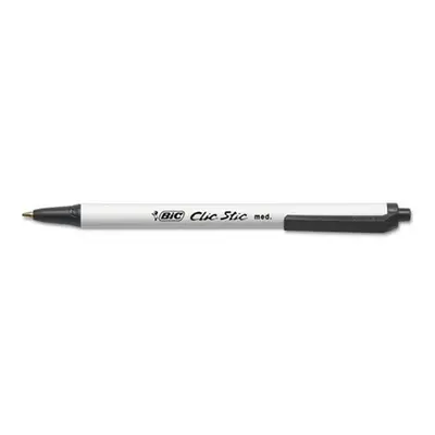 Bic Corporation Clic Stic Ballpoint Retractable Pen, mm, Black, 24/Pk