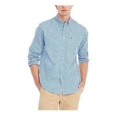 Tommy Hilfiger Mens Long Sleeve Casual Button Down Shirt in Classic Fit Blooming Blue