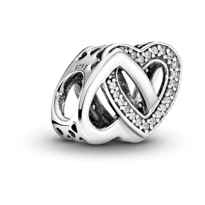 Pandora Jewelry Entwined Hearts Cubic Zirconia Charm in Sterling Silve