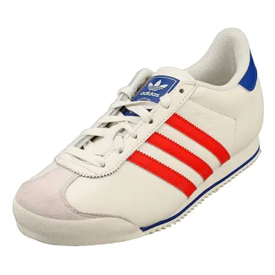 (3.5) adidas K Mens Fashion Trainers in White Red