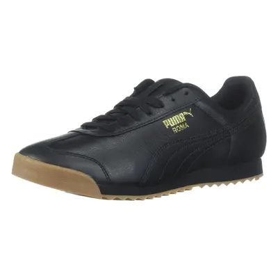 PUMA mens Roma classic gum Sneaker Black-teamgold US