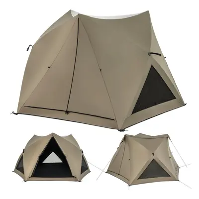 6 People Pop-up Camping Tent 6-Sided Family Tent Portable Hiking Tent