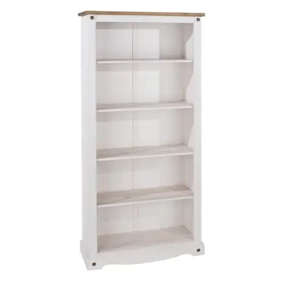 Corona White Tall Pine Bookcase Book Shelves Mexican Solid Wood Living Room