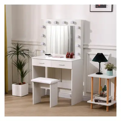 Hollywood Dressing Table Set with Large Lighted Mirror