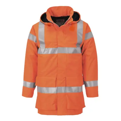 (L, Orange) Portwest Mens Multi Lite Bizflame Rain Hi-Vis Safety Jacket