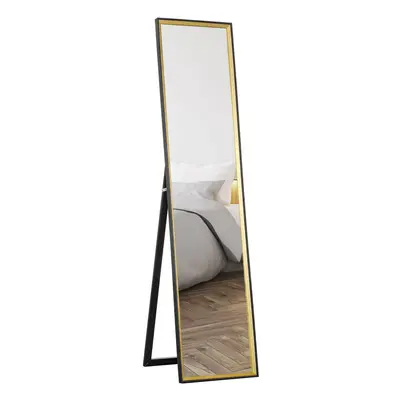 HOMCOM Full Length Mirror Wall Mount Leaning Standing Mirror, Black