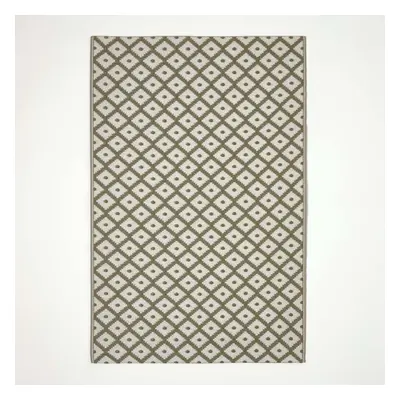 (180 x cm) May Geometric Olive Green Outdoor Rug