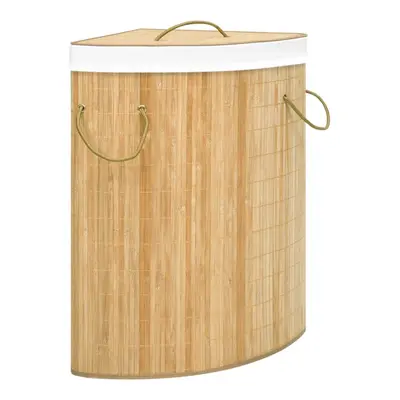 vidaXL Bamboo Corner Laundry Basket 60L Washing Clothes Hamper Storage Bin