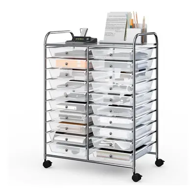 20 Drawers Storage Trolley Mobile Rolling Utility Cart Home Office Organizer