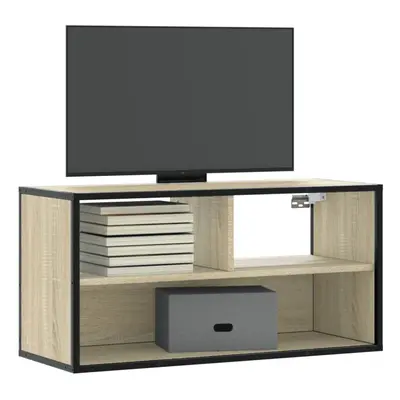 vidaXL TV Cabinet Sonoma Oak 80x31x39.5 cm Engineered Wood and Metal