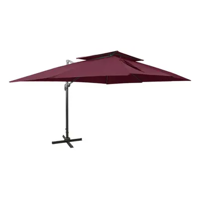 (bordeaux red, x cm) vidaXL Cantilever Umbrella with Double Top Garden Sunshade Outdoor Parasol