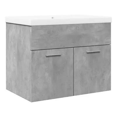 vidaXL Bathroom Sink Cabinet with Built-in Basin Sink Cupboard Concrete Grey