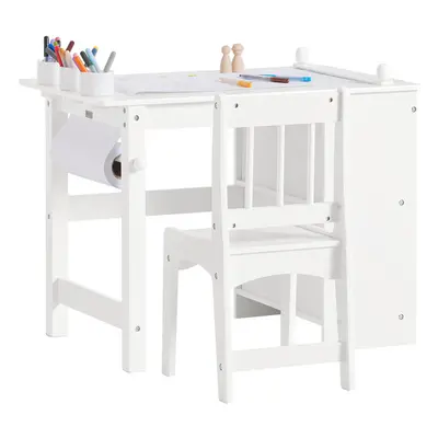 SoBuy KMB60-W, Children Desk and Chair Set, Art Table &Storage Shelves