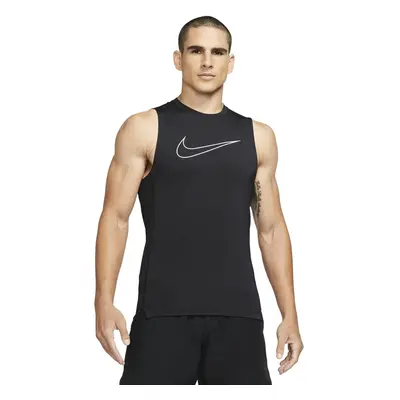 Nike Pro Dri-FIT Men's Slim Fit Sleeveless Top (Black/White Medium)