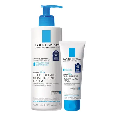 La Roche-Posay Lipikar Daily Repair Moisturizing Lotion Full Size & Travel Size Skin Care Set | 