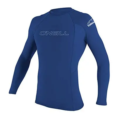 O'Neill Wetsuits Men's Basic Skins 50+ L/S Rash Guard, Pacific