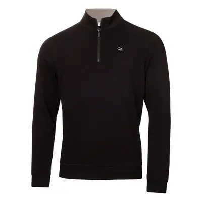 (XXL, Black) Calvin Klein Mens Rocky Half Zip Supersoft Stretch Golf Sweater