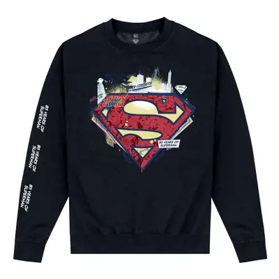 (XXL, Black) Superman Unisex Adult 85th Anniversary Sweatshirt