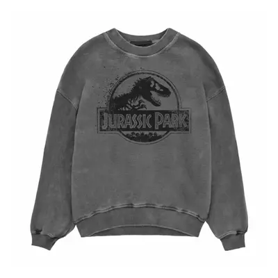 (L, Black) Jurassic Park Unisex Adult Spray Logo Sweatshirt