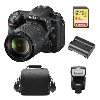 Nikon D7500 Kit Af-S 18-140Mm Ed Vr Dx+64Gcard+Bag+En-El15A+Speedlight