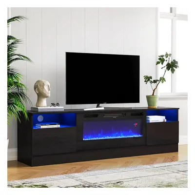 (Black) Flame LED Colors Freestanding Surround Set TV Unit with Remote Control