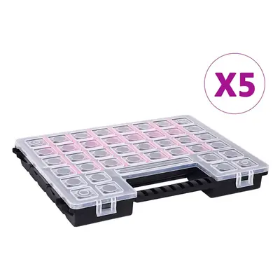 vidaXL Assortment Boxes pcs with Adjustable Dividers 385x283x50 mm Plastic